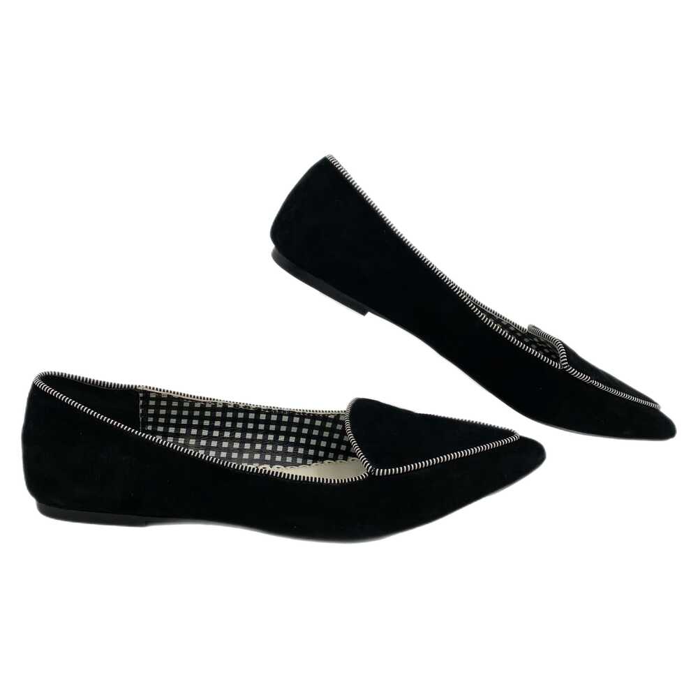 1901 Classic Black Suede Pointed Toe Flats | Size 10